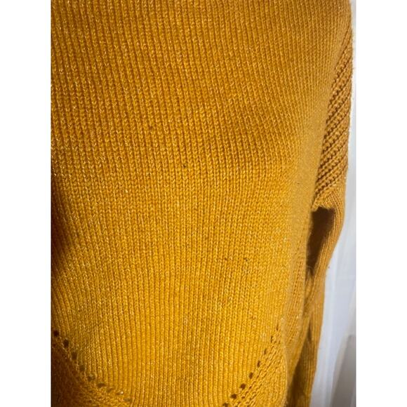 Aeropostale Size Small Sweater Golden Yellow Long Sleeve Boatneck Pullover - Picture 3 of 5